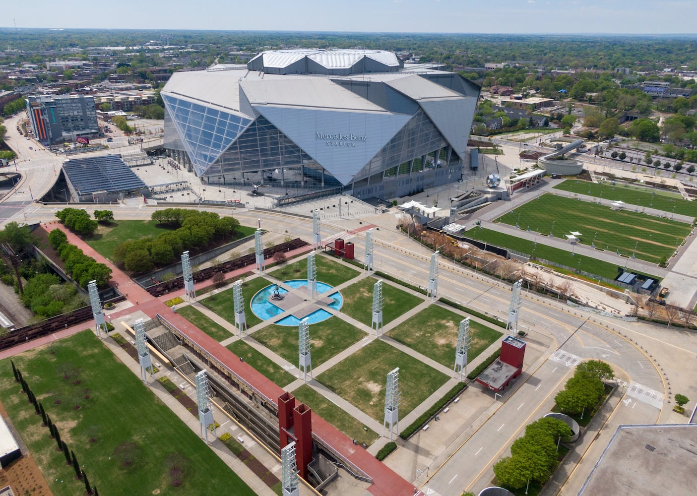 Photos: All quiet at the site for the Final Four