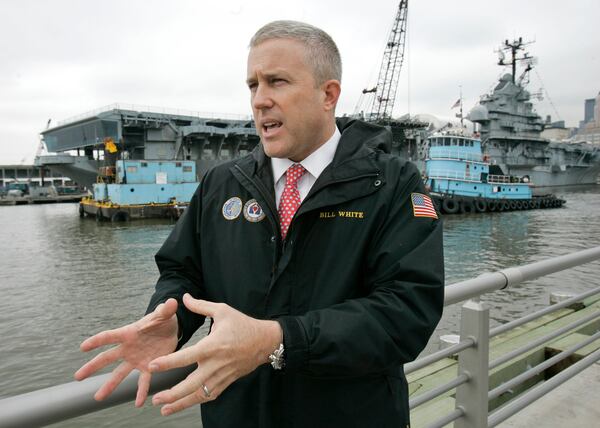 A year after being subpoenaed, in May 2010, Bill White abruptly resigned as president of the Intrepid Sea Air & Space Museum and its sister organization, the Intrepid Fallen Heroes Fund. Intrepid officials at the time said White’s resignation was not related to the investigation. (Kathey Willens / AP file)