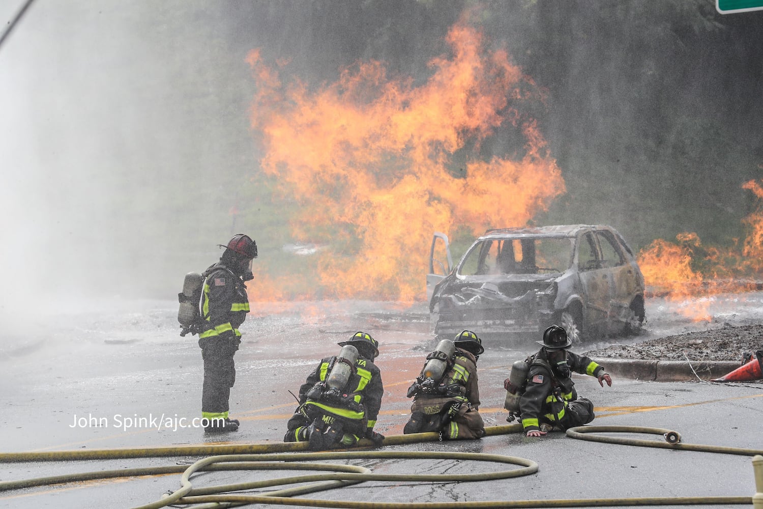 Gas fire shuts Langford Parkway