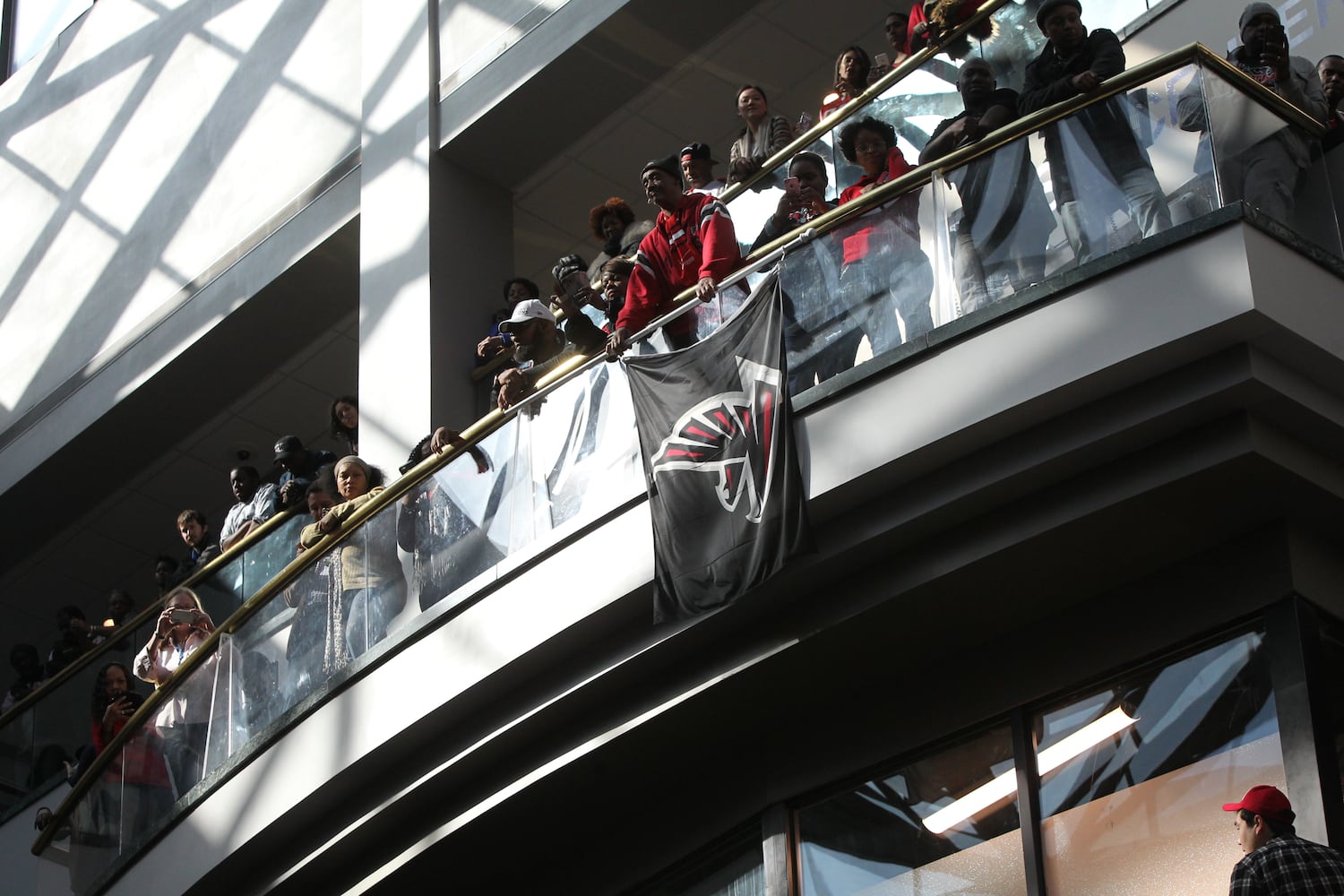 Falcons pep rally at Atlanta City Hall