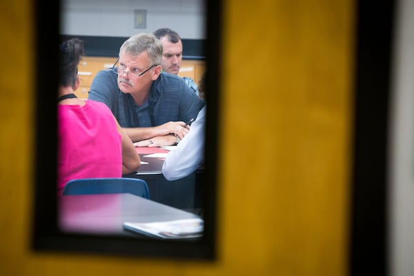 Gwinnett County Public Schools’ newest educators are shown at a teacher orientation at Peachtree Ridge High School in Suwanee, Ga., on Wednesday, July 17, 2019. (Casey Sykes for The Atlanta Journal-Constitution)