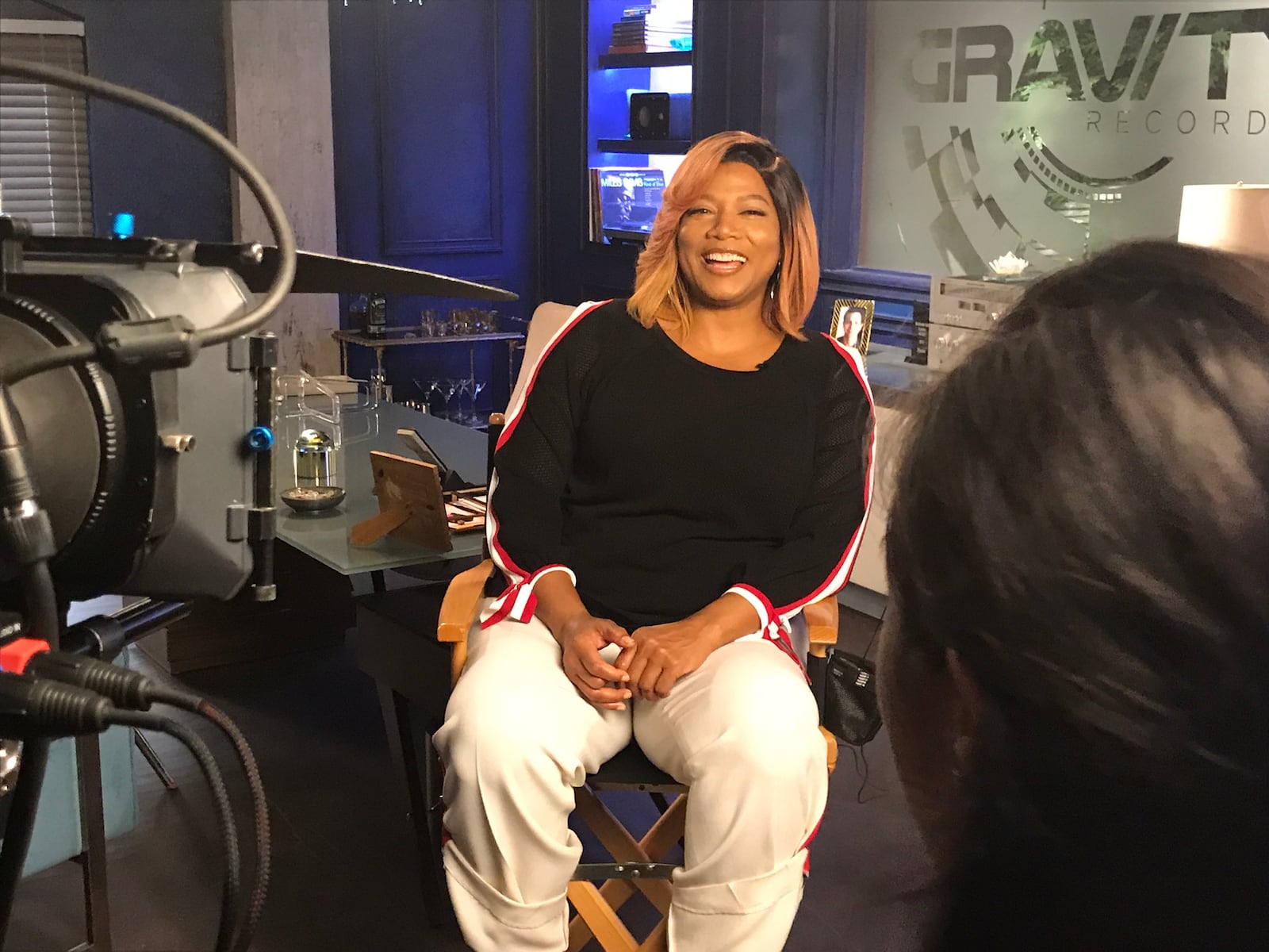 Queen Latifah in Carlotta's  new spiffy record label office. CREDIT: Rodney Ho/rho@ajc.com