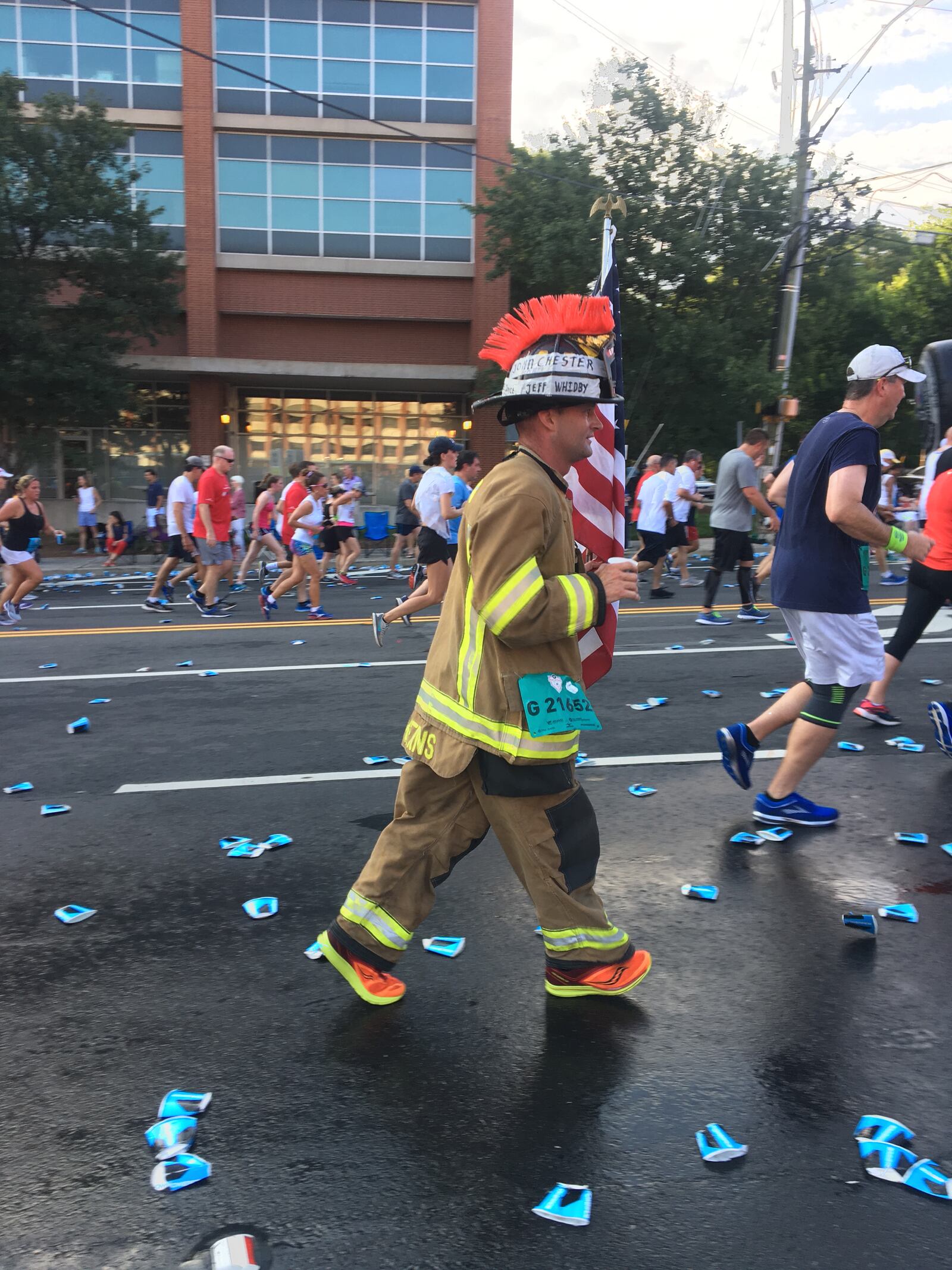 A Dalton firefighter in full gear.