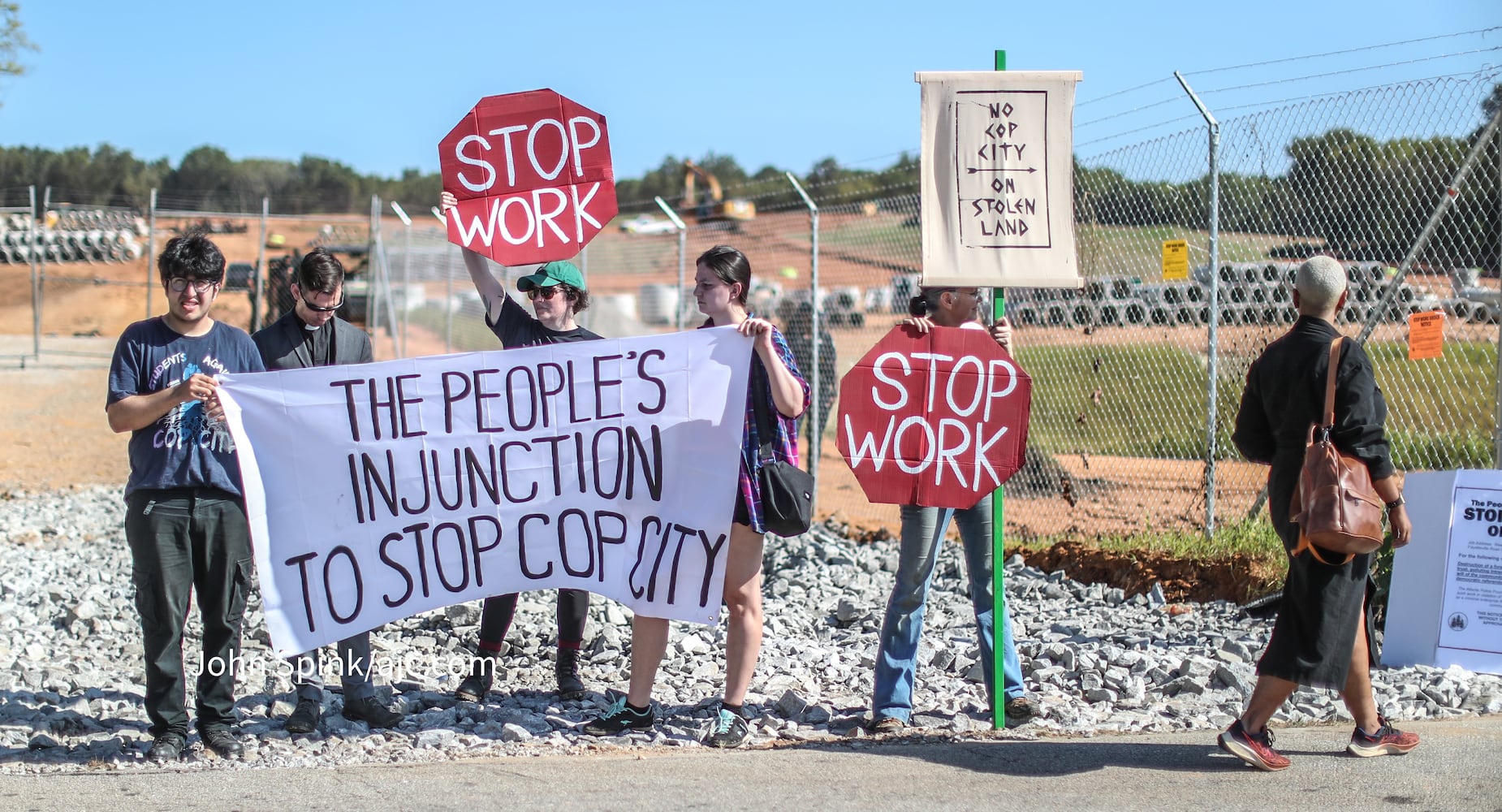 Training center protest