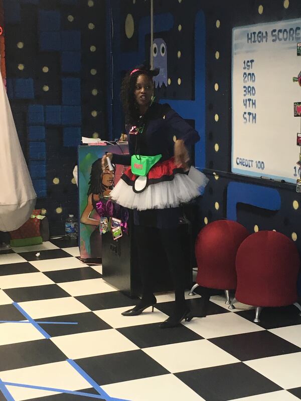 Atlanta resident Valerie Camille Jones, of Ron Clark Academy, sometimes dresses a Poke Ball. 