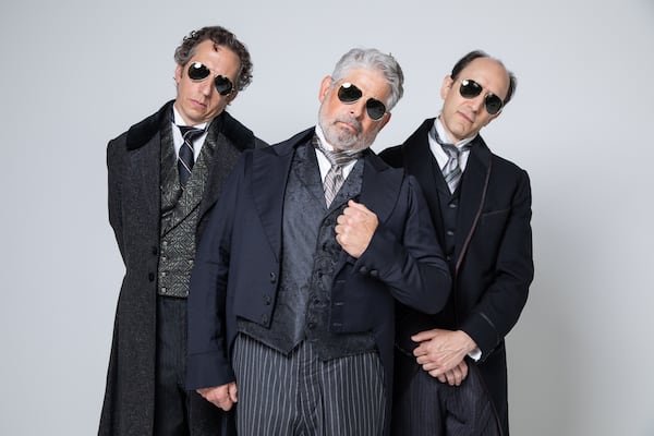 Theatrical Outfit presents the Southeast premiere of the Tony Award-winning play “The Lehman Trilogy,” starring Eric Mendenhall (from left), Brian Kurlander and Andrew Benator. Courtesy of Casey Gardner Ford/Theatrical Outfit