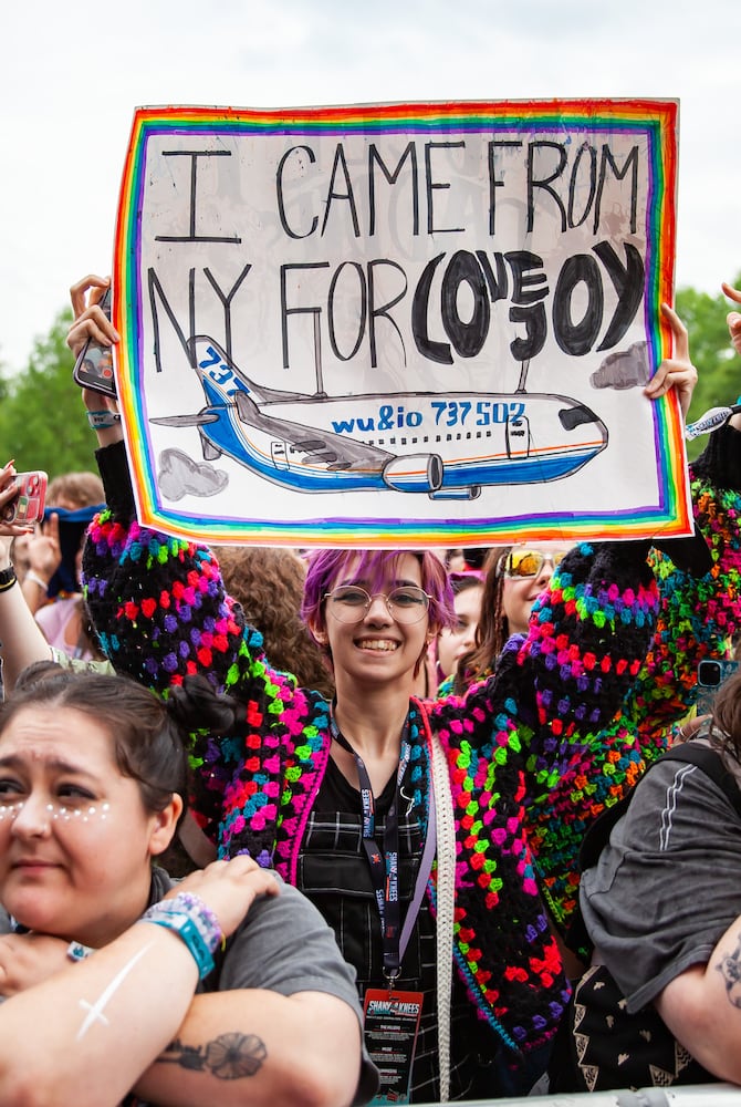 Lovejoy, hailing from England, had plenty of fans on Friday May 5, 2023, at the Shaky Knees Music Festival. The fest at Central Park is marking its 10th anniversary. (RYAN FLEISHER FOR THE ATLANTA JOURNAL-CONSTITUTION)