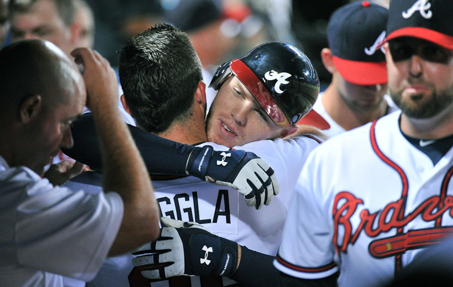 Freddie Freeman hugs