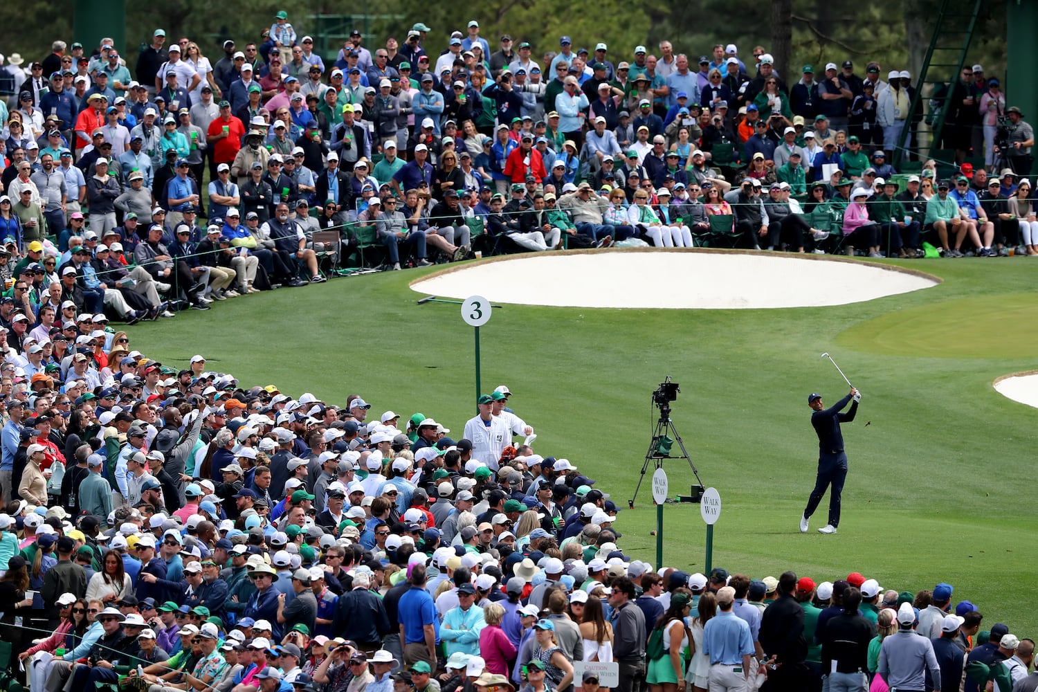 Tiger Woods' second round at the Masters