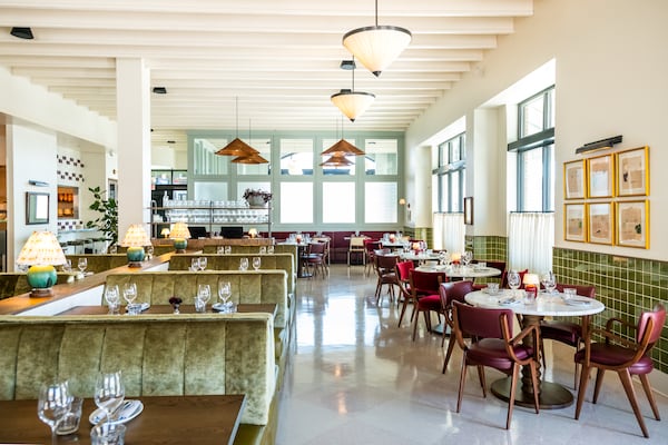 The dining room at Pendolino is elegant and airy. Courtesy of Cassie Wright