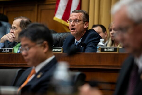 U.S. Rep. Doug Collins, R-Gainesville, ranking member of the House Judiciary Committee, speaks during a hearing on July 12, 2019. (Anna Moneymaker/The New York Times)