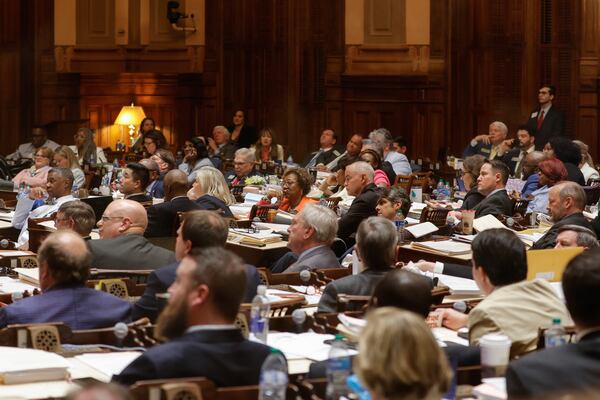 Legislators sit in the House chambers on Sine Die, the last day of the General Assembly at the Georgia State Capitol in Atlanta on Wednesday, March 29, 2023. (Natrice Miller/ natrice.miller@ajc.com)