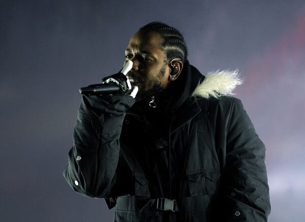  January 8, 2018 - ATLANTA: Grammy Award winning rapper, singer songwriter Kendrick Lamar performing for the halftime for the College Football Playoff championship game between Georgia and Alabama at Centennial Olympic Park on Monday, January 8, 2018. (Akili-Casundria Ramsess/Eye of Ramsess Media)