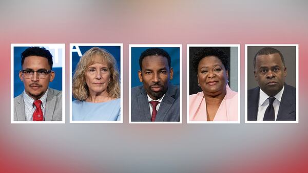 (From left to right) Antonio Brown, Sharon Gay, Andre Dickens, Felicia Moore, and Kasim Reed.