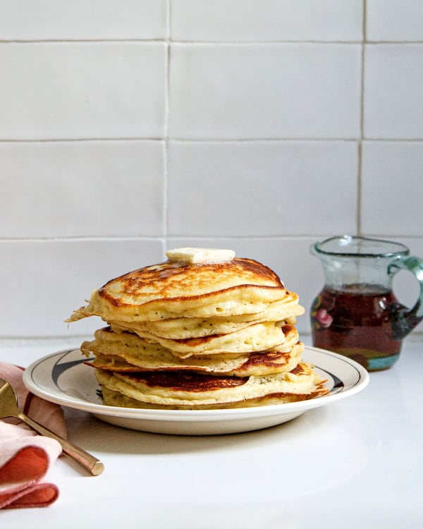 Cheryl Day’s Sunday Pancakes are rich and buttery, yet light and ethereal, thanks to the addition of whipped egg whites to the batter. They are terrific with nothing more than butter and syrup, though fresh berries would be a nice touch, too. Excerpted from "Cheryl Day’s Treasury of Southern Baking" by Cheryl Day (Artisan Books). Copyright © 2021. Photographs by Angie Mosier.