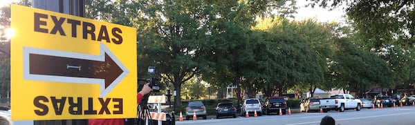 Signs like this are everywhere these days throughout metro Atlanta and elsewhere in Georgia, thanks to the state's booming film industry. Photo: Jennifer Brett