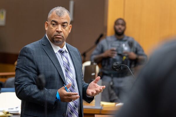 Derek Wright, attorney for Antonio Sledge, speaks at a hearing for the YSL case in Atlanta on Thursday, December 22, 2022.   (Arvin Temkar / arvin.temkar@ajc.com)