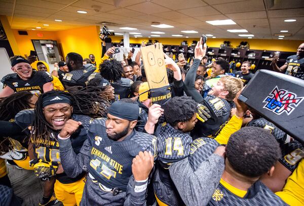 The Kennesaw State Turnover Plank is one of the odder new things in college football. (Kyle Hess, KSUOwls.com)