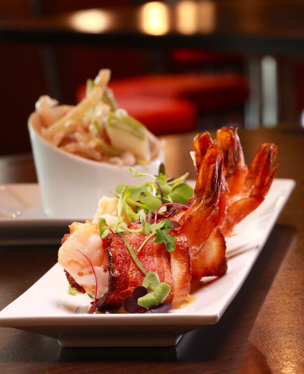 Bacon-wrapped shrimp. Photo credit: Fandagles