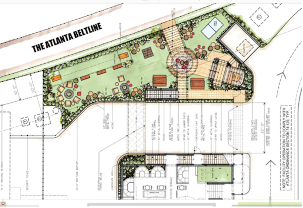 Painted Park and BeltLine green space rendering.