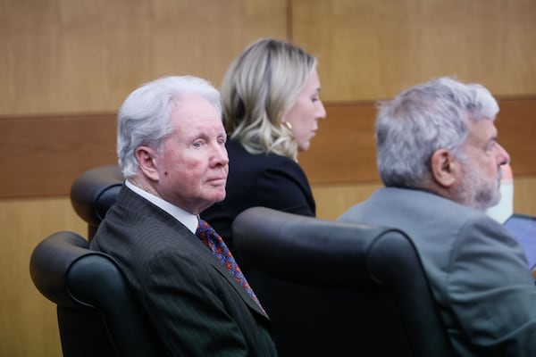 Claud “Tex” McIver (center) in court in December 2023 with his attorneys, Amanda Clark Palmer and Donald Samuel.
Miguel Martinez /miguel.martinezjimenez@ajc.com