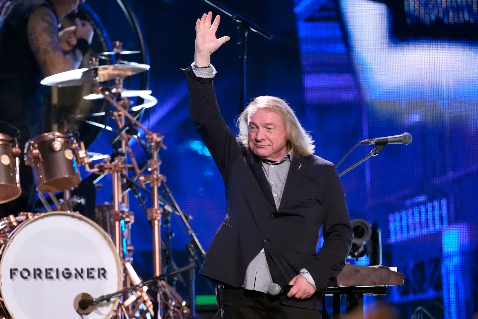 Lou Gramm of Foreigner performs during the 39th Annual Rock & Roll Hall of Fame Induction Ceremony on Saturday, Oct. 19, 2024, at Rocket Mortgage FieldHouse in Cleveland. (AP Photo/Chris Pizzello)