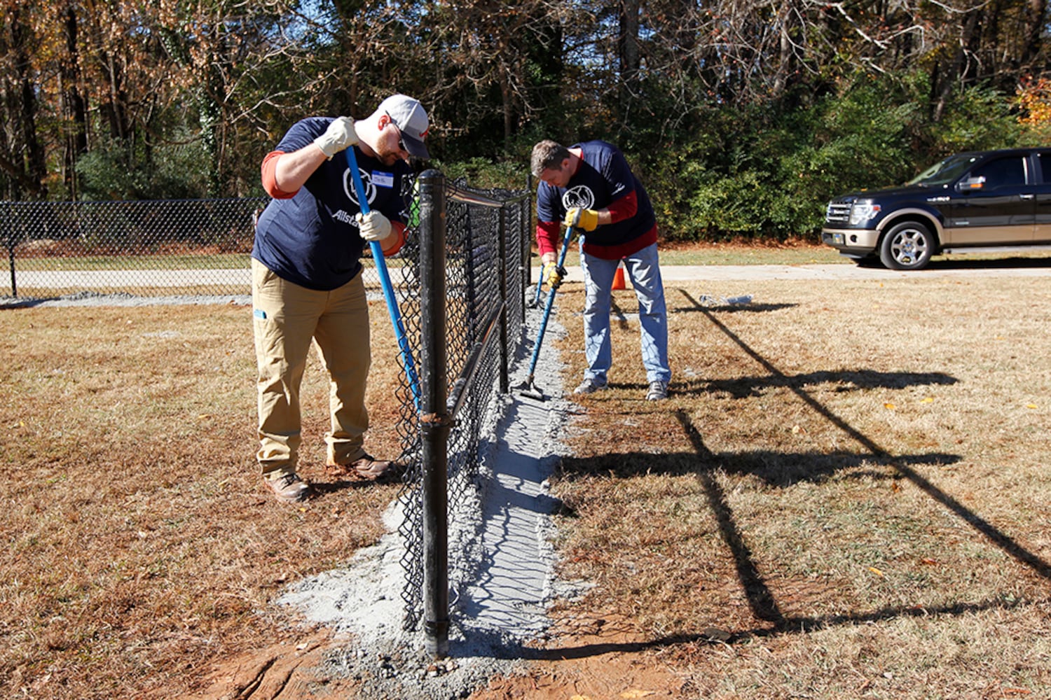 SEC stars build football field in DeKalb