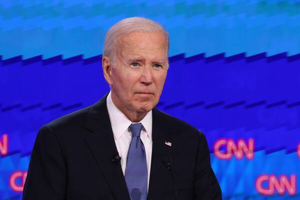 President Joe Biden has shown no signs of abandoning his reelection campaign following his poor performance in last week's debate with former President Donald Trump, and his family, his inner circle and most Democratic Party leaders have urged him to fight on. (Jason Getz / AJC)
