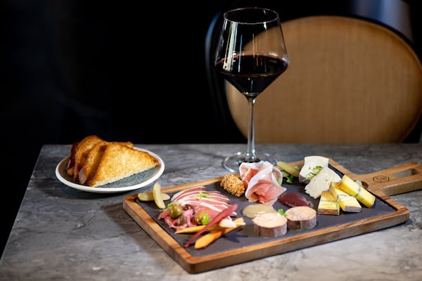 House Charcuterie with foie gras torchon, duck ham, local cheeses, pickles, preserves, and toasted brioche. Photo credit- Mia Yakel.