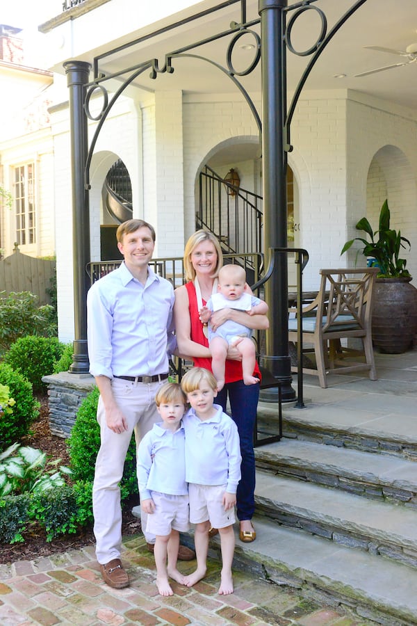 Brooks and Libby Barge bought their Brookwood Hills home in 2013. Their kids are Hunter (from left), 3, Patrick, 4 and Whit, 10 months. Brooks Barge works in the finance industry.