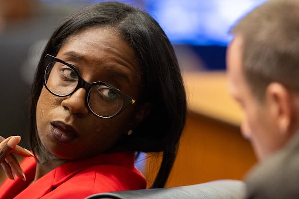 Deputy District Attorney Simone Hylton appears during the YSL trial at Fulton County Courthouse in Atlanta on Monday, November 25, 2024. The racketeering trial, the longest in Georgia's history is coming to an end, after almost a year since opening statements took place.  (Arvin Temkar / AJC)