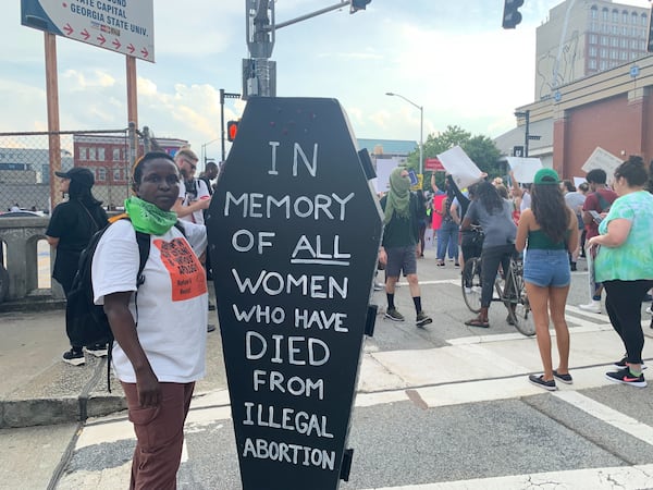 Gathegu Gatungo said she created a casket for the protest in remembrance of the many women who died during childbirth and unsafe abortions. 