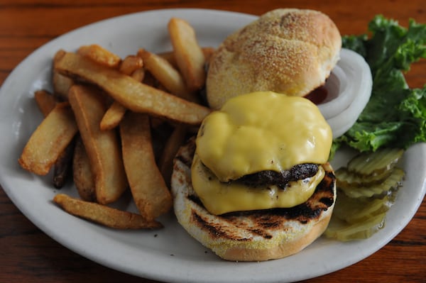 Double Cheese Burger with fries at Manuel's. (BECKY STEIN PHOTOGRAPHY)