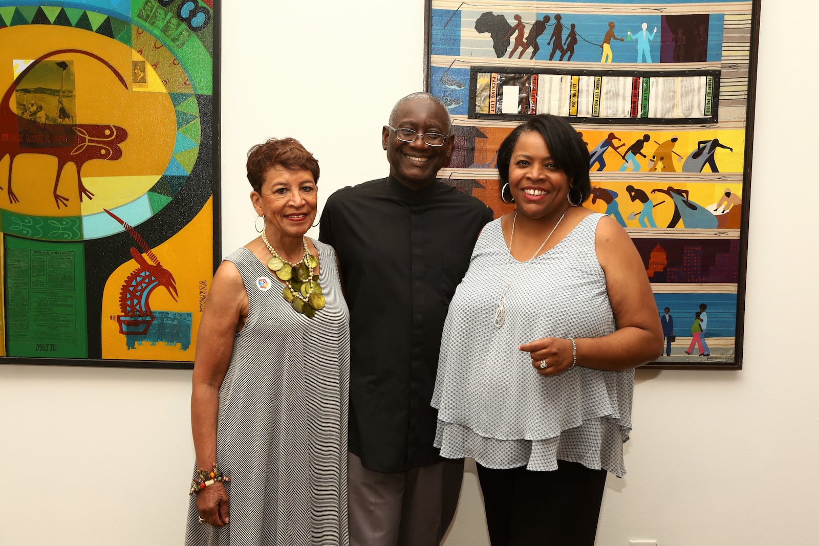 Myrna Anderson-Fuller, (left), former executive director of Hammonds House Museum, Kevin Sipp, (center) former curator of Hammonds House and Leatrice Ellzy Wright, (right), current Hammonds House executive director. Wright is leaving to take a senior post at the Apollo Theater in Harlem, NYC.