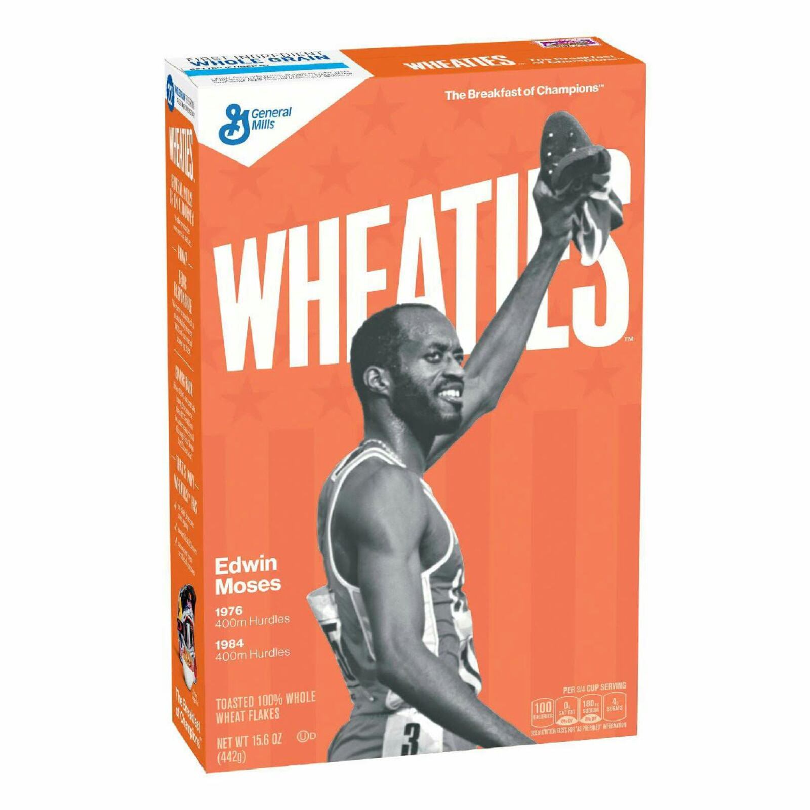 "Breakfast of Champions."
In 2016, some 40 years after winning his first Olympic Gold medal for the 400-meter hurdles, Edwin Moses finally made it on the Wheaties box. (Courtesy)