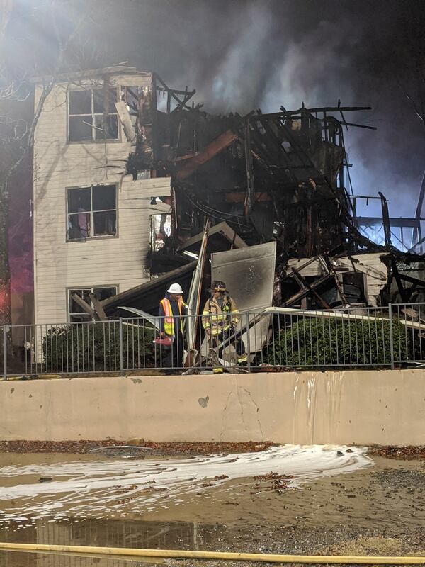 The building was not structurally stable enough for fire crews to go inside while battling the blaze.