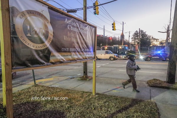 A man was found dead across from Antioch Baptist Church North in northwest Atlanta. JOHN SPINK / JSPINK@AJC.COM