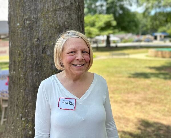 Jackie Weaver poses for a photo during the Banks County Democrats Fourth of July cookout on July 4, 2024.