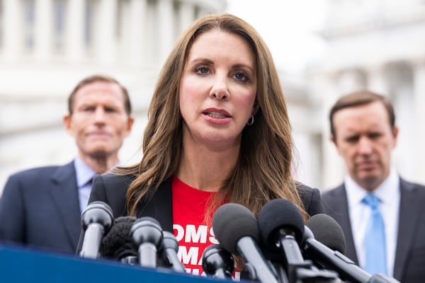 Shannon Watts is the founder of the gun control group Moms Demand Action and an organizer of a Zoom call involving white women who support Vice President Kamala Harris' bid for the White House. She said white women are “not only a crucial voting bloc, but an unpredictable one.,: adding “even the smallest shifts in our voting behavior can have significant impact on election outcomes." (Tom Williams/CQ Roll Call via AP Images)