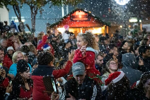 Guests can enjoy snow shows at Atlantic Station. 