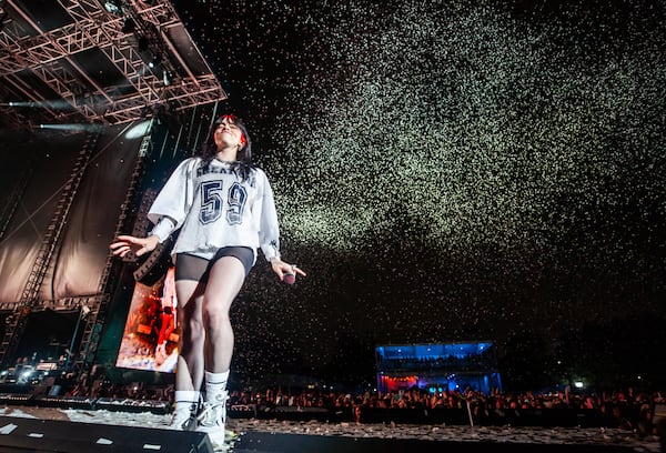 Billie Eilish performs at Music Midtown in 2023. (RYAN FLEISHER FOR THE ATLANTA JOURNAL-CONSTITUTION)