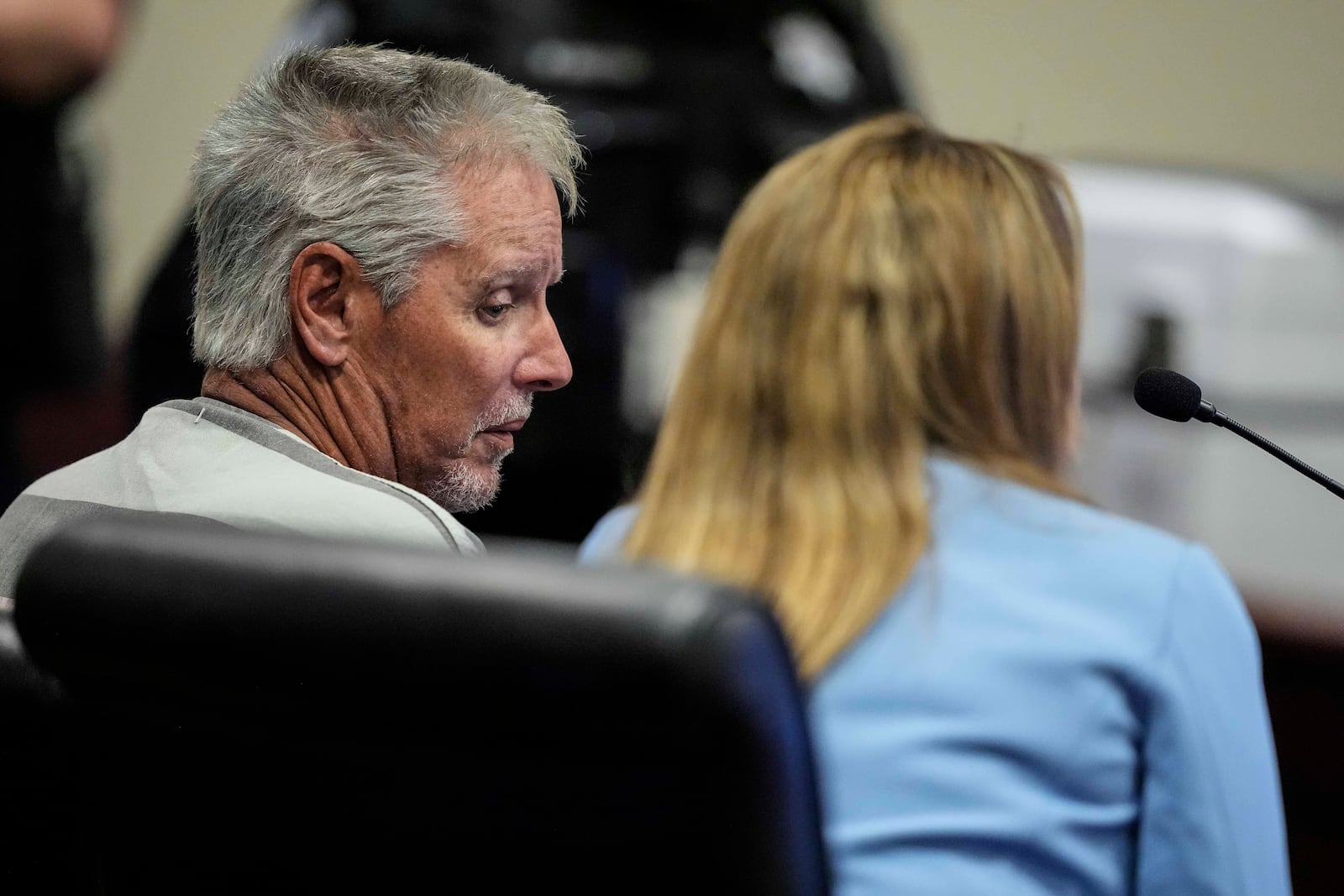 FILE - Colin Gray, 54, the father of Apalachee High School shooter Colt Gray, 14, sits in the Barrow County courthouse for his first appearance, Sept. 6, 2024, in Winder, Ga. (AP Photo/Brynn Anderson, File)