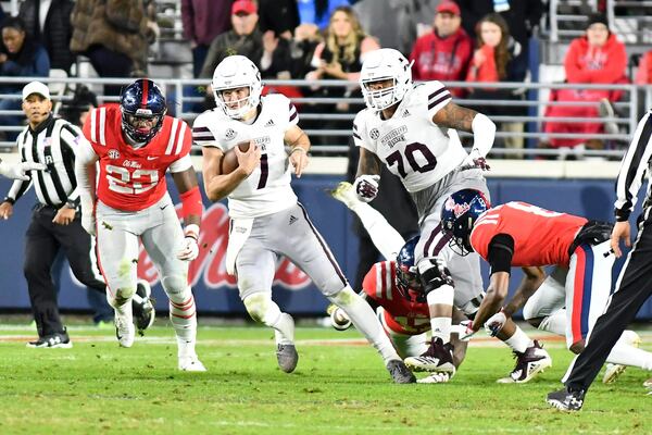 Nick Fitzgerald rushed for two TDs and threw another to lead Mississippi State.