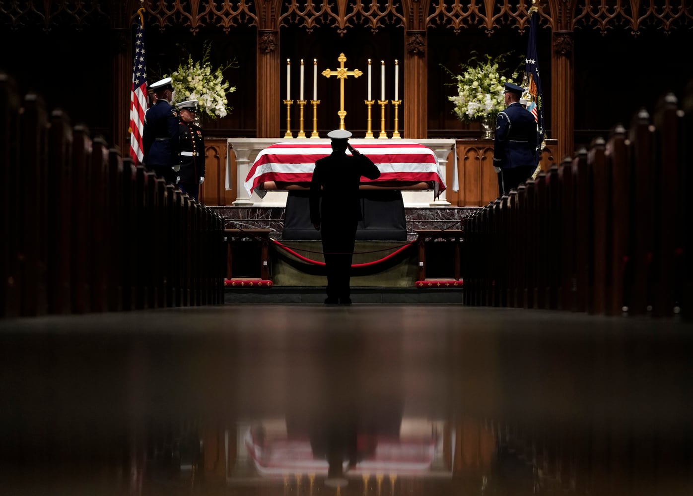 Photos: President George H.W. Bush lies in repose at Houston church