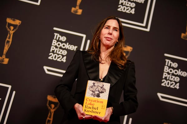 Rachel Kushner arrives at the Booker Prize award dinner in London, Tuesday, Nov. 12, 2024. (AP Photo/Alberto Pezzali)