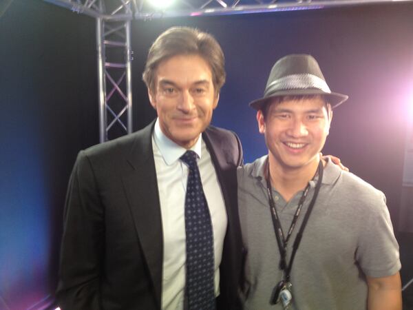 Dr. Oz and me at WSB studios Sept. 12, 2014. CREDIT: Tim Sullivan