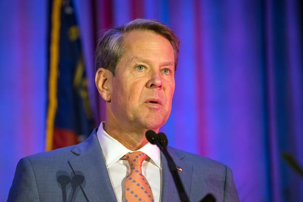 SAVANNAH, GEORGIA - JUNE 10, 2022: Gubernatorial candidate Governor Brian P. Kemp speaks at the Georgia School Board Association Summer conference in Savannah. (AJC Photo/Stephen B. Morton)