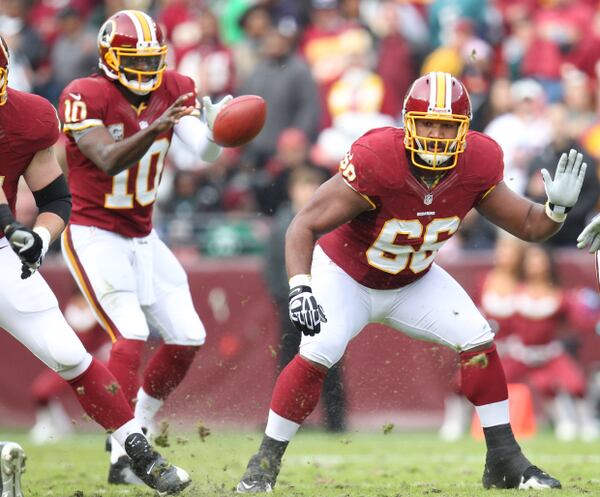 Former Washington Redskins right guard Chris Chester is set to make $2.8 million with the Falcons. (Associated Press).