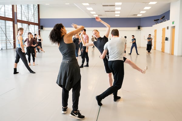 Atlanta Ballet resident choreographer Claudia Schreier works with company members Darian Kane and Marius Morawski to interpret Stravinsky's score. 

Credit: Shoccara Marcus, courtesy of Atlanta Ballet