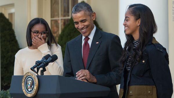 The bridesmaids and their dad. Getty Images